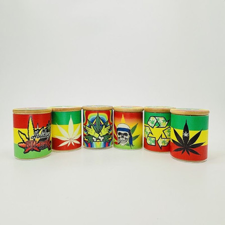 Glass Storage Jar - Glass Bamboo Top and Rasta