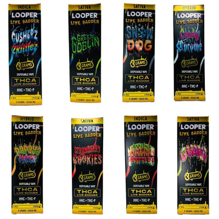 Looper - Live Badder - THC-A - THC-P - HHC - Disposable - 3 Grams Looper - Live Badder - THC-A - THC-P - HHC - Disposable - 3 Grams