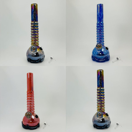 Glass Waterpipe - 14 Inches - RAY-K-117 - GR-Y-111