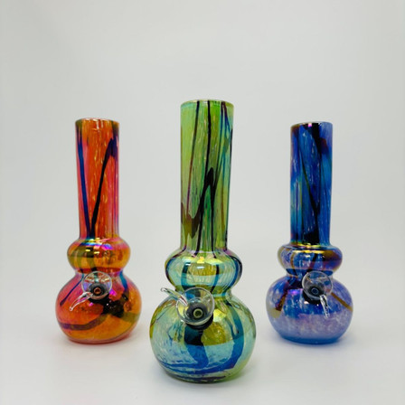 8 Inches Soft Glass Waterpipe - Assorted Color-GR-Y-24 8 Inches Soft Glass Waterpipe - Assorted Color-GR-Y-24