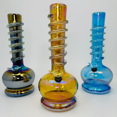 12 Inches - Soft Glass Waterpipe (GR-Y-96) Assorted Colors 12 Inches - Soft Glass Waterpipe (GR-Y-96) Assorted Colors