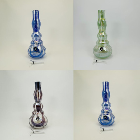 12 Inches - Soft Glass Waterpipe - GR-Y-90 12 Inches - Soft Glass Waterpipe - GR-Y-90