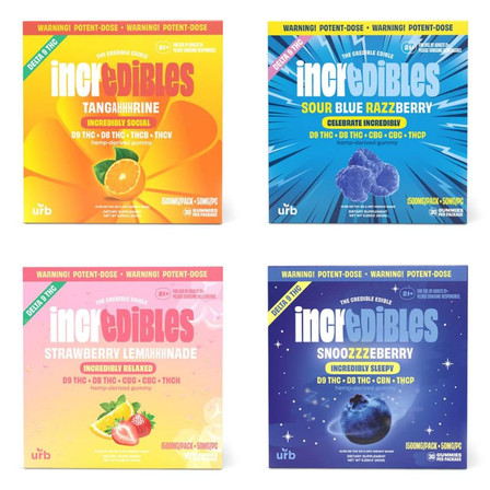 Incredibles by Urb - Delta 8 - Delta 9 - Gummies - 1500mg - 30 Counts Per Pack Incredibles by Urb - Delta 8 - Delta 9 - Gummies - 1500mg - 30 Counts Per Pack