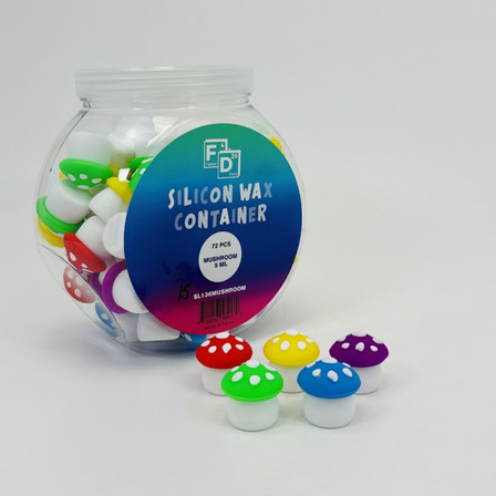 Silicon Wax Container Mushroom - 5ml - 72 Counts Per Jar Mushroom - SL136 Silicon Wax Container Mushroom - 5ml - 72 Counts Per Jar Mushroom - SL136