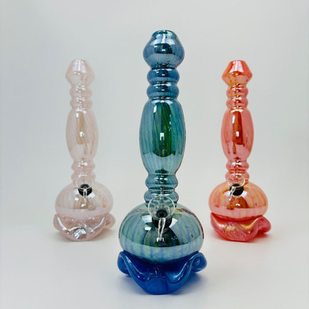 Soft Glass Waterpipe - 11 Inches - Assorted Colors - GR-Y-82 Soft Glass Waterpipe - 11 Inches - Assorted Colors - GR-Y-82