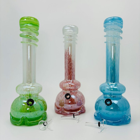 Soft Glass Waterpipe - 12 Inches - Assorted Colors - GR-Y-95 Soft Glass Waterpipe - 12 Inches - Assorted Colors - GR-Y-95