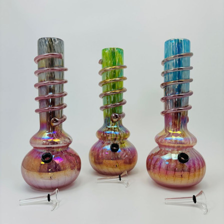 Glass Waterpipe - 12 Inches - Assorted Colors - GR-Y-99 Glass Waterpipe - 12 Inches - Assorted Colors - GR-Y-99