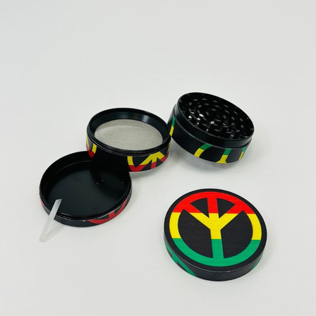 Tobacco Grinder - 63mm - 4 Parts - Peace Sign - 63-5 KT Tobacco Grinder - 63mm - 4 Parts - Peace Sign - 63-5 KT