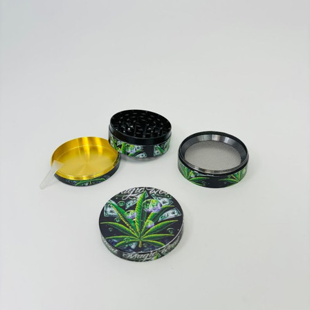 Tobacco Grinder - 63mm - 4 Parts - Leaf Vibrant - 63-2MY Tobacco Grinder - 63mm - 4 Parts - Leaf Vibrant - 63-2MY
