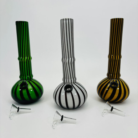 9 Inches - Soft Glass Waterpipe - GR-Y-44 - Assorted Color 9 Inches - Soft Glass Waterpipe - GR-Y-44 - Assorted Color