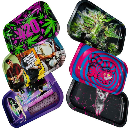 V Syndicate - Medium - Metal Rolling Tray V Syndicate - Medium - Metal Rolling Tray