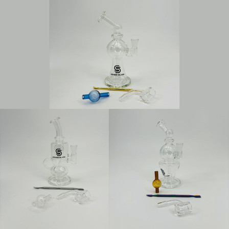 Sense Glass - Mini Dab Rig Kit - 6.3 Inches - 10mm Quartz Banger