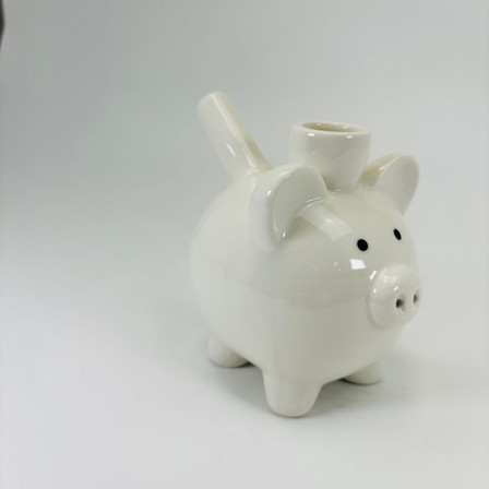 Fashioncraft - White Piggy Ceramic Pipe (88091) Fashioncraft - White Piggy Ceramic Pipe (88091)