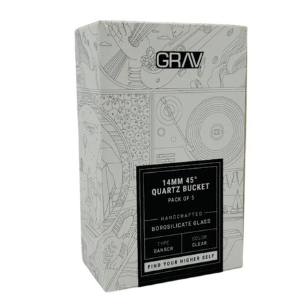 Grav - Seamless Quartz Banger - 14mm - 45degree - 5 Per Pack - QB14X