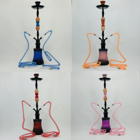 Luxor - 27 Inches - Shisha Hookah With Double Ceramic Egg and Double Ball Pearl Deco - 2 Hose - NP21-34