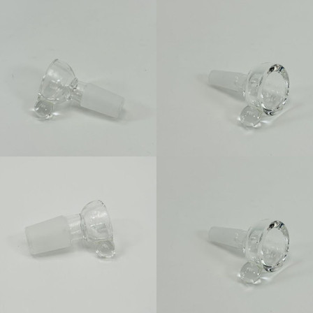 Funnel Bowl - Male Joint With Marble - 10 Counts Per Pack - Clear