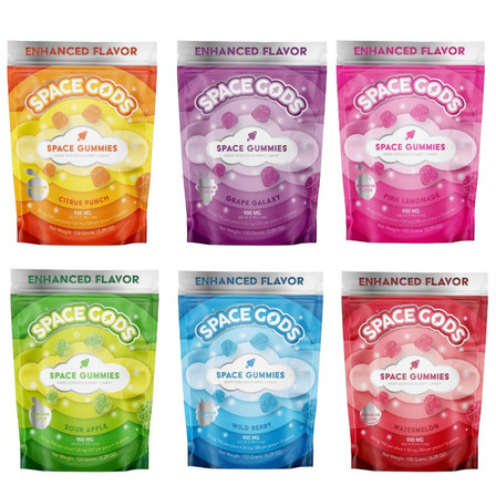 Space Gods - Space Gummies - Delta 9 - CBD - 900mg - 15 Counts Per Pack Space Gods - Space Gummies - Delta 9 - CBD - 900mg - 15 Counts Per Pack