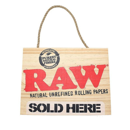 Raw - Painted Sign Hanging - Sold Here Raw - Painted Sign Hanging - Sold Here