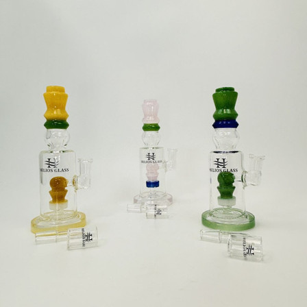 Helios - Glass Waterpipe Straight With Showerhead Perc - 8 Inches Helios - Glass Waterpipe Straight With Showerhead Perc - 8 Inches