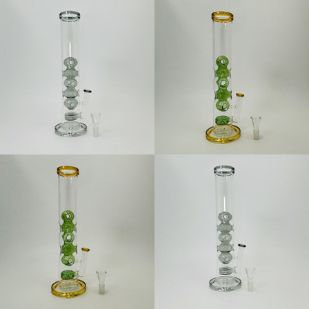 13 Inches - Waterpipe Straight Swiss Cheese With Showerhead Perc - RH-207 13 Inches - Waterpipe Straight Swiss Cheese With Showerhead Perc - RH-207
