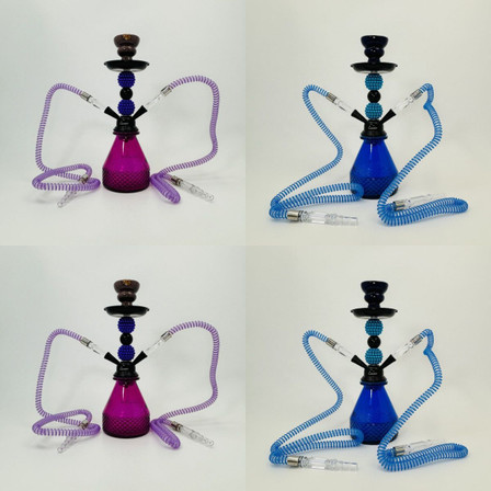 Luxor - Shisha Hookah 13 Inches - 2 Hose With Double Pearl and Single Ball Perc