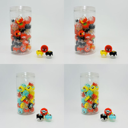 Silicone Glass Container - 6ml - 50 Counts Per Jar - Assorted Designs Silicone Glass Container - 6ml - 50 Counts Per Jar - Assorted Designs