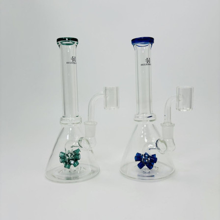Helios - Glass Waterpipe Beaker With Showerhead Perc - 8 Inches Helios - Glass Waterpipe Beaker With Showerhead Perc - 8 Inches