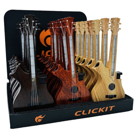 Clickit Lighter - Guitar With Led Light - 20 Counts Per Display - GH-8729 Clickit Lighter - Guitar With Led Light - 20 Counts Per Display - GH-8729