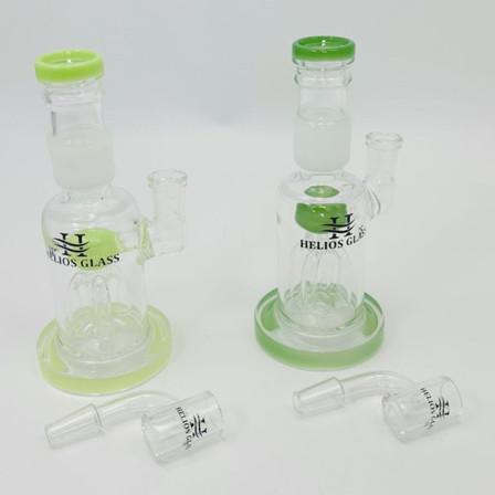 Helios Glass - Straight Waterpipe With Jellyfish Perc Helios Glass - Straight Waterpipe With Jellyfish Perc
