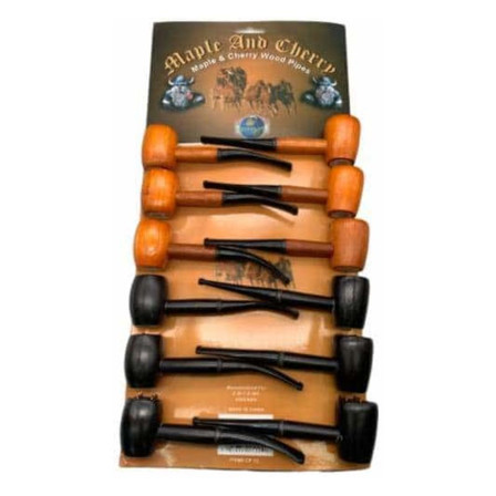 Cherry & Maple - Tobacco Wood Pipes - 12 Counts Per Pack Cherry & Maple - Tobacco Wood Pipes - 12 Counts Per Pack