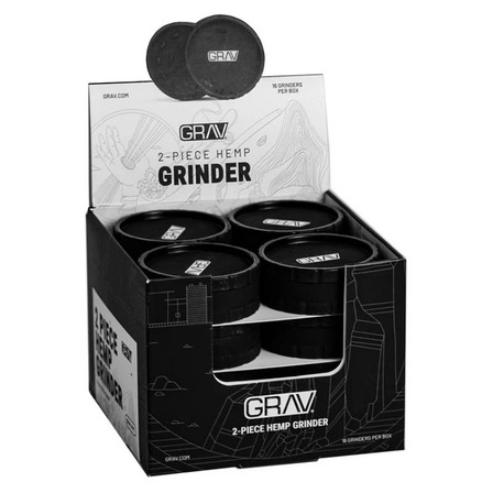 Grav - Hemp Plastic Grinder - 2-Piece - Black (GV.2PG.HMP) Grav - Hemp Plastic Grinder - 2-Piece - Black (GV.2PG.HMP)