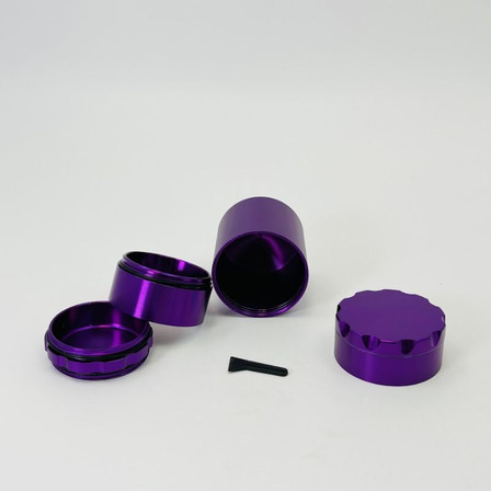 Color Manual Metal Grinder With Storage Jar - 50mm - 5 Parts - Assorted Colors