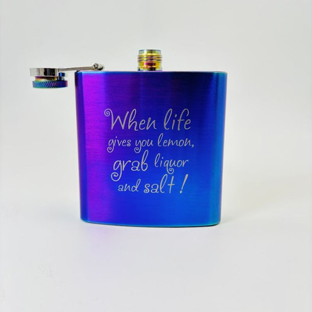 Stainless Steel Flask - 6oz - Rainbow Stainless Steel Flask - 6oz - Rainbow