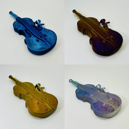 Violin Electroplated Waterpipe - 11 Inches Violin Electroplated Waterpipe - 11 Inches