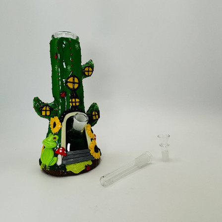 Ugly Pretty Cactus House Waterpipe - 9.5 Inches - AL6208 Ugly Pretty Cactus House Waterpipe - 9.5 Inches - AL6208