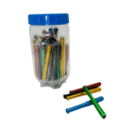 One Hitter Metal Pipe - 3 Inches - 50 Pieces Per Pack - Assorted - Price Per Piece One Hitter Metal Pipe - 3 Inches - 50 Pieces Per Pack - Assorted - Price Per Piece