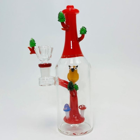 Waterpipe 8 Inch With Bonsai and Bird Perc (Wp-3384) 