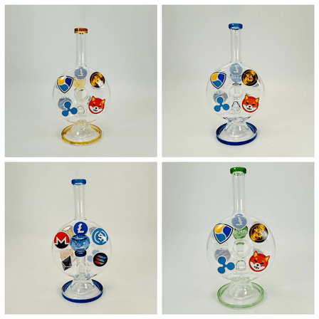 Donut Waterpipe With Barrel Perc - 9 Inch - Rh-260 - WPAG304