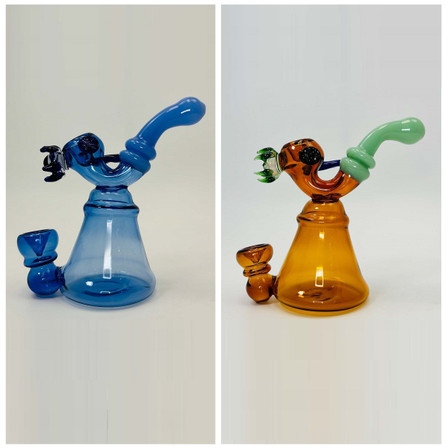 Waterpipe With Sherlock And Eye Perc - 7 Inch - Assorted - Price Per Piece - WPAG307 Waterpipe With Sherlock And Eye Perc - 7 Inch - Assorted - Price Per Piece - WPAG307
