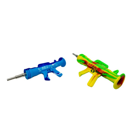 Silicone Bazooka Nectar Collector - with 14 mm Titanium Nail - Assorted Colors Silicone Bazooka Nectar Collector - with 14 mm Titanium Nail - Assorted Colors
