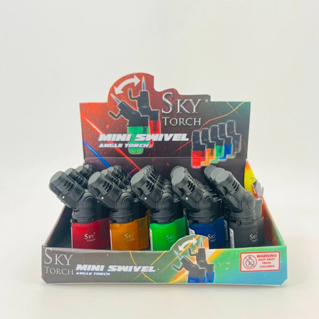 Sky Torch Mini Swivel Angle Torch - Assorted Designs - 20 Counts Display - SK605SV