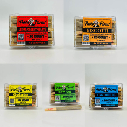 Pablo Farms Diamond Infused Preroll - 20 Counts Per Box