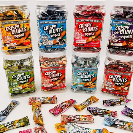 Crispy Blunts Mini's Baklava Infused Edibles - 40 Packs Per Jar 