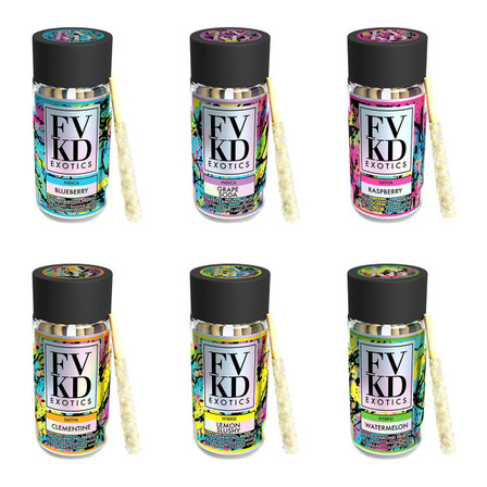 FVKD Exotics Liquid Diamond THC-A Preroll - 1.5 Grams - 5 Counts Per Jar FVKD Exotics Liquid Diamond THC-A Preroll - 1.5 Grams - 5 Counts Per Jar