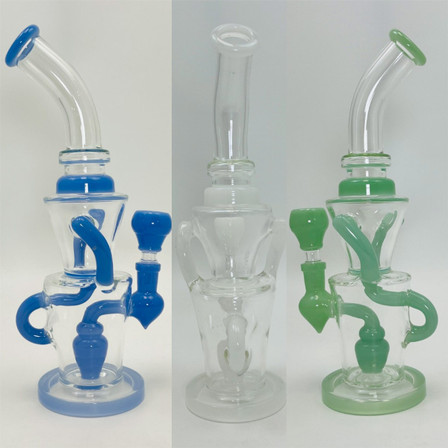 Recycler Bent Neck Waterpipe - 11 Inch - WPAG319