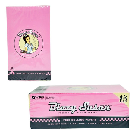 Blazy Susan Pink Rolling Papers - 1 1/4 Size - 50 Counts Per Box Blazy Susan Pink Rolling Papers - 1 1/4 Size - 50 Counts Per Box