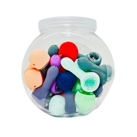 Spoon Silicone Handpipe - 3 Inch - 24 Counts Per Jar - Assorted - SL5091 Spoon Silicone Handpipe - 3 Inch - 24 Counts Per Jar - Assorted - SL5091