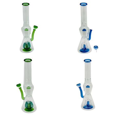 Beaker Waterpipe With Double Jellyfish Perc - 15 Inch - WPAG330 Beaker Waterpipe With Double Jellyfish Perc - 15 Inch - WPAG330