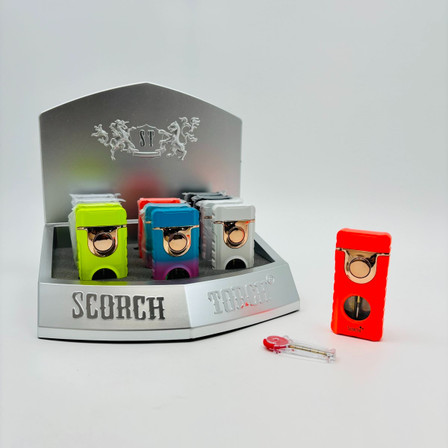 Scorch Torch Dual Function Torch - Reg Flame With See Thru Butane - Assorted Colors - 12 Counts Per Display