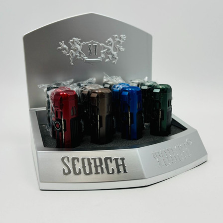 Scorch Torch Satin Finish 2Torch - Poker & Punch-See Thru - Assorted Colors - 12 Counts Per Display - 61758-2T